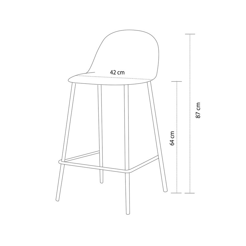 PISO TABURETE SILLA ALTA BAR COCINA EIRA 65CM GRIS - 6