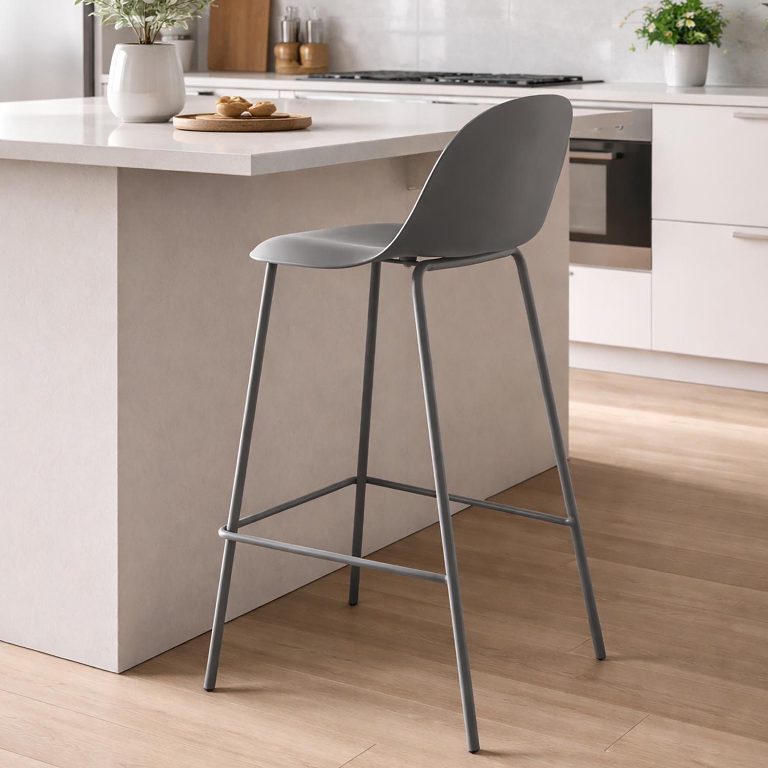 PISO TABURETE SILLA ALTA BAR COCINA EIRA 65CM GRIS - 7