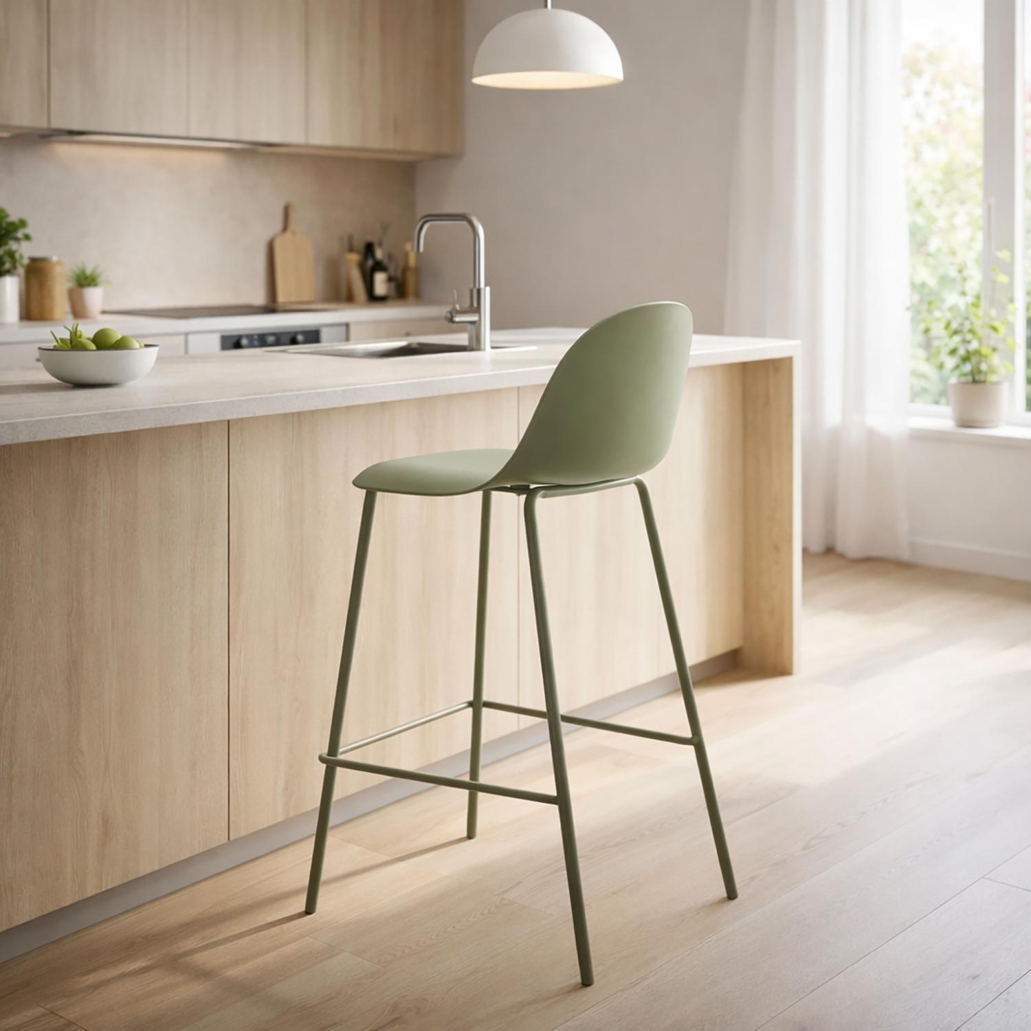PISO TABURETE SILLA ALTA BAR COCINA EIRA 65CM VERDE - 8