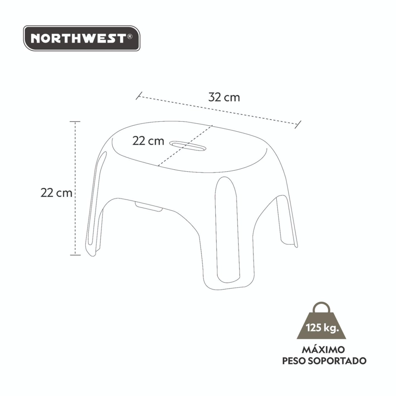 PISO PLASTICO ALZADOR 1 PELDAÑO GRIS 22CM ALTO NORTWEST - 6