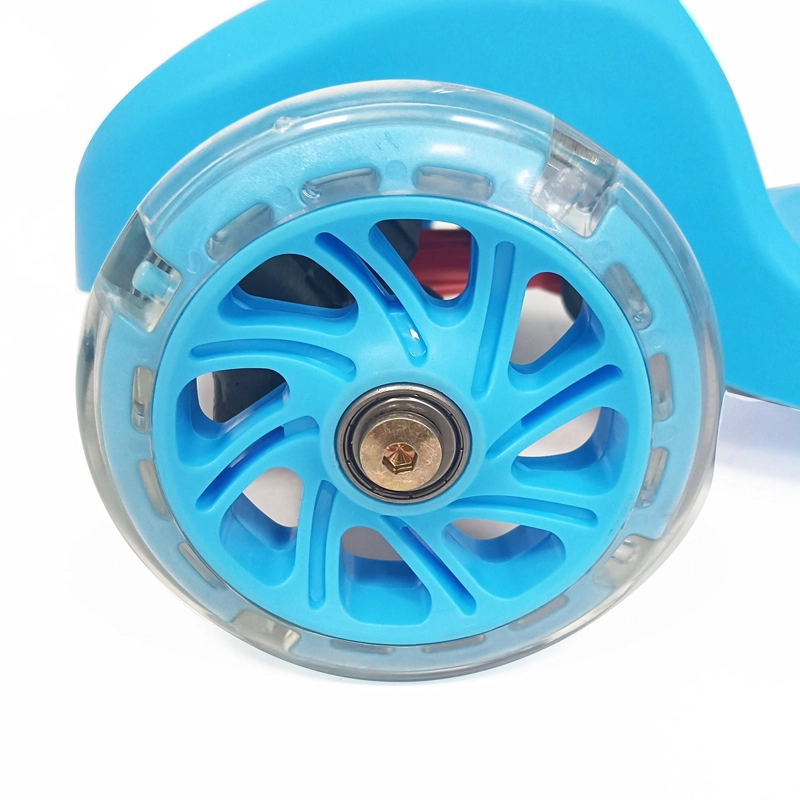 SCOOTER MONOPATIN 3 RUEDAS LUCES BARRA AJUSTABLE 70CM AZUL BEX - 7