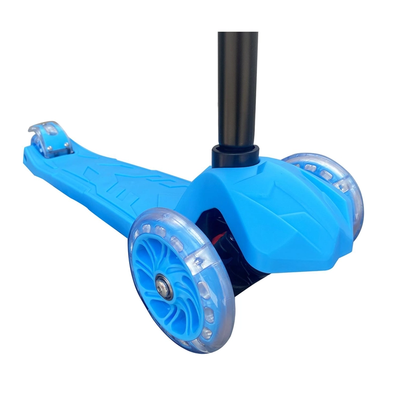 SCOOTER MONOPATIN 3 RUEDAS LUCES BARRA AJUSTABLE 86CM AZUL BEX - 4