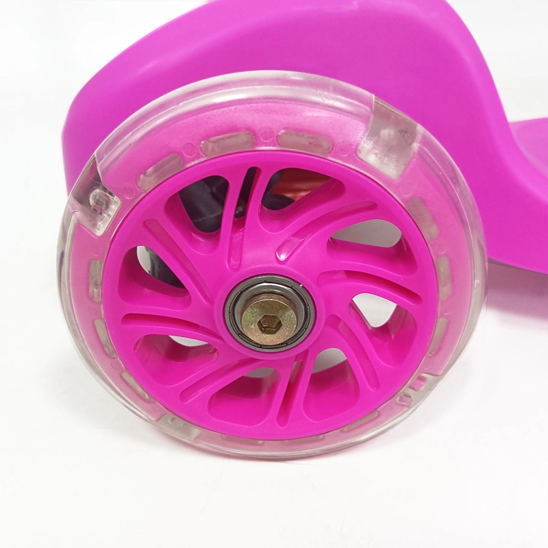 SCOOTER MONOPATIN 3 RUEDAS LUCES BARRA AJUSTABLE 70CM ROSA BEX - 7