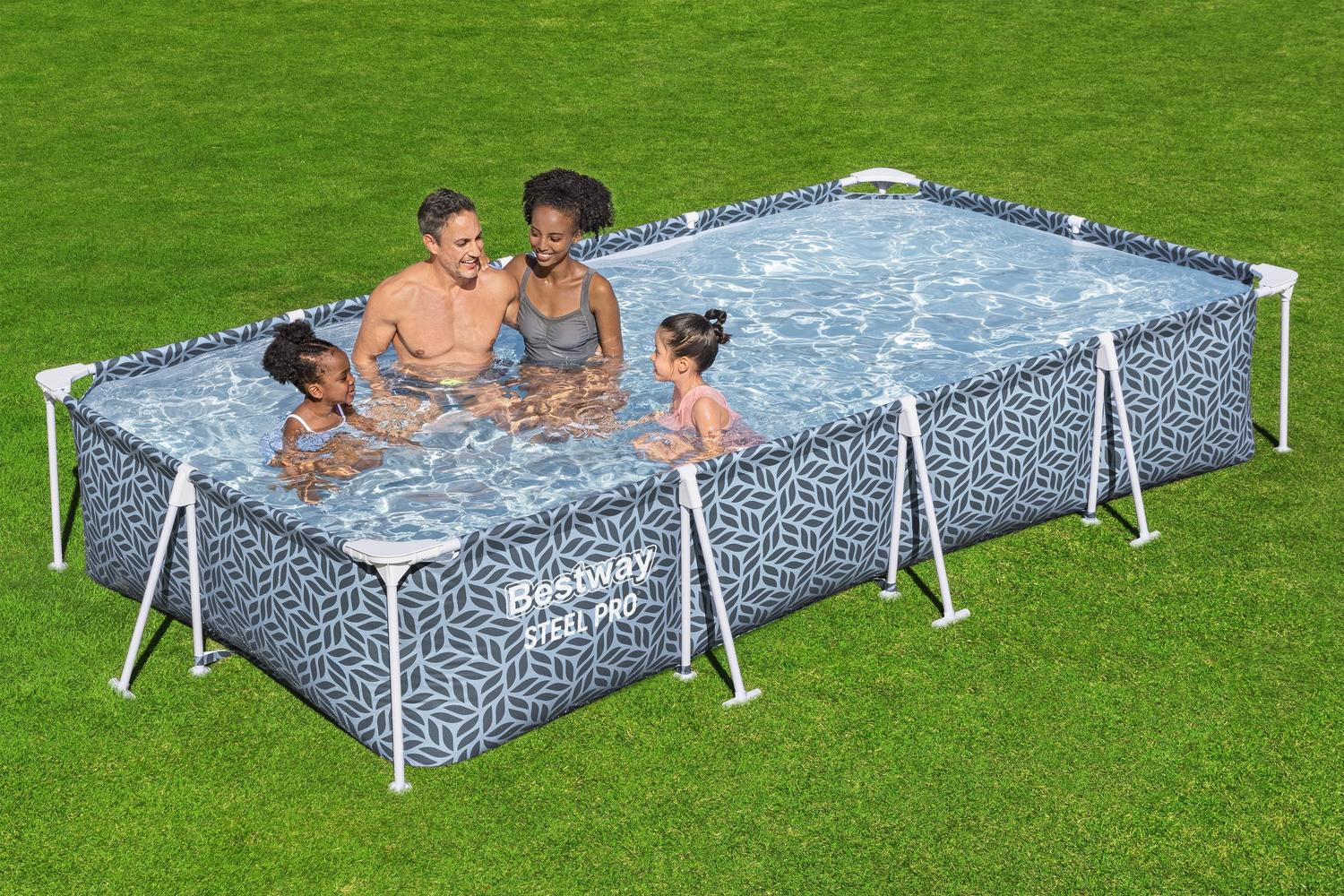 PISCINA BESTWAY RECTANGULAR STEELPRO DISEÑO 3.66MX2.01MX66 CM - 3