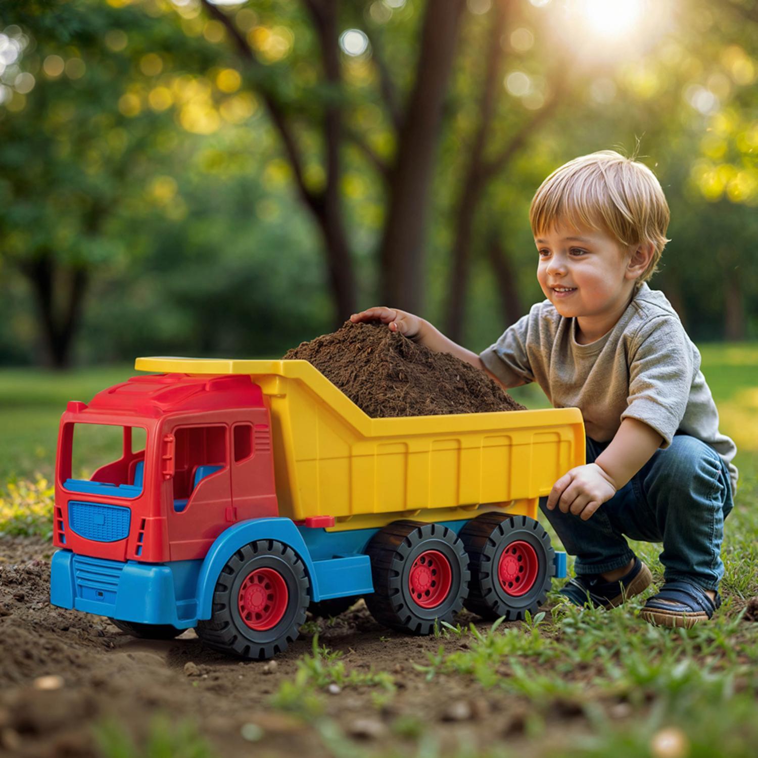 CAMION TOLVA JUGUETE ROJO AMARILLO 68,5CM DOLU - 2