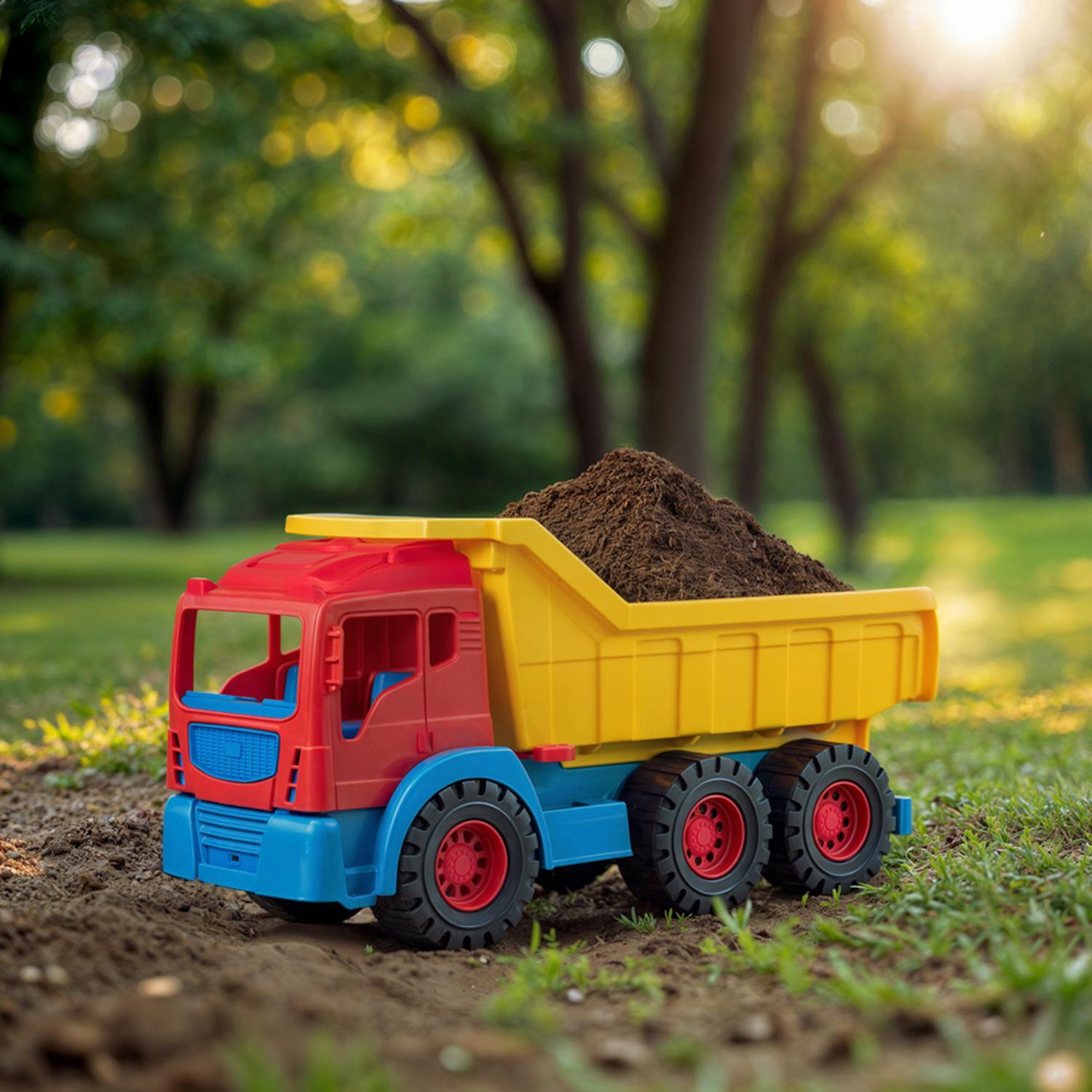 CAMION TOLVA JUGUETE ROJO AMARILLO 68,5CM DOLU - 4