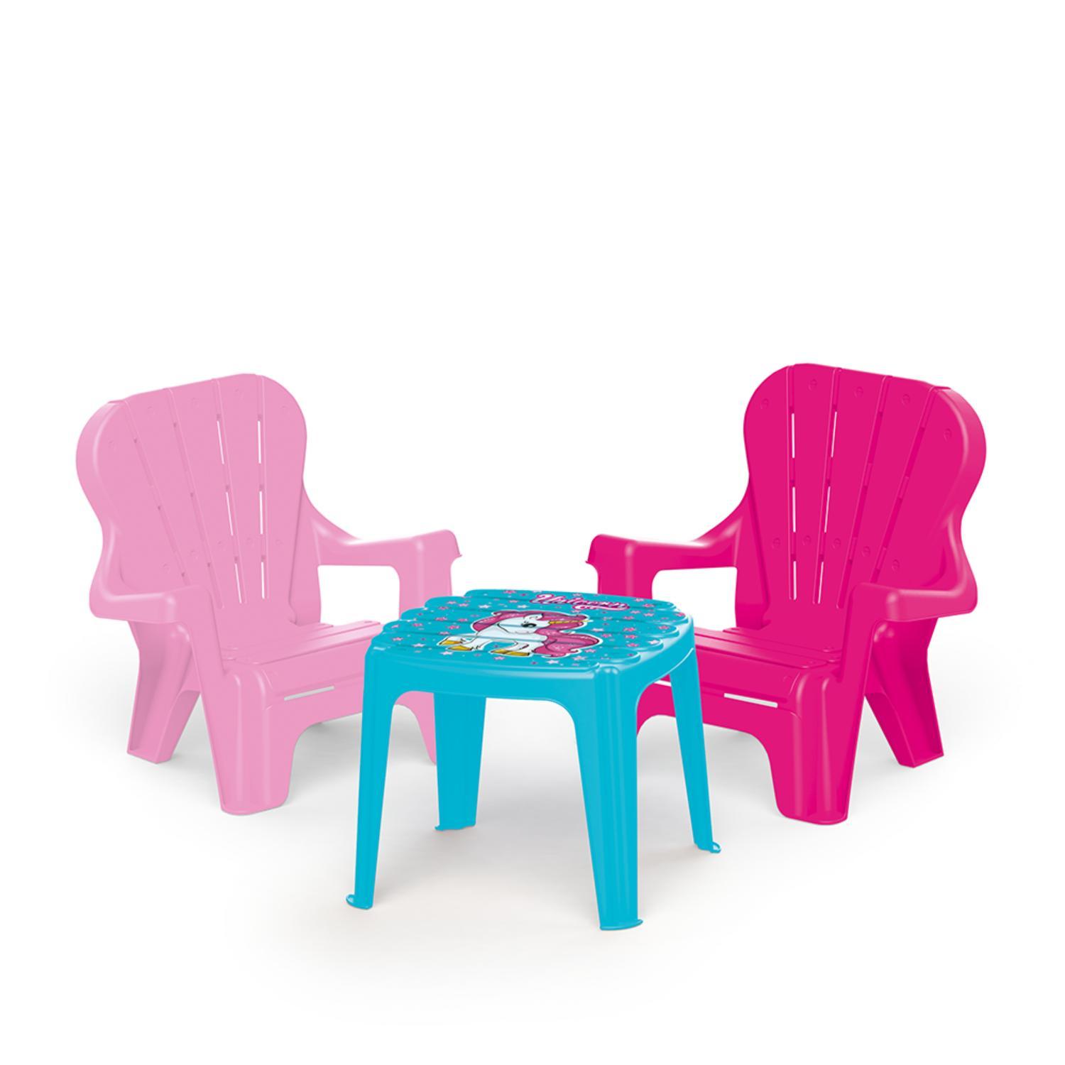 SET MESA UNICORNIO +2 SILLAS 45X35X45 DOLU - 1