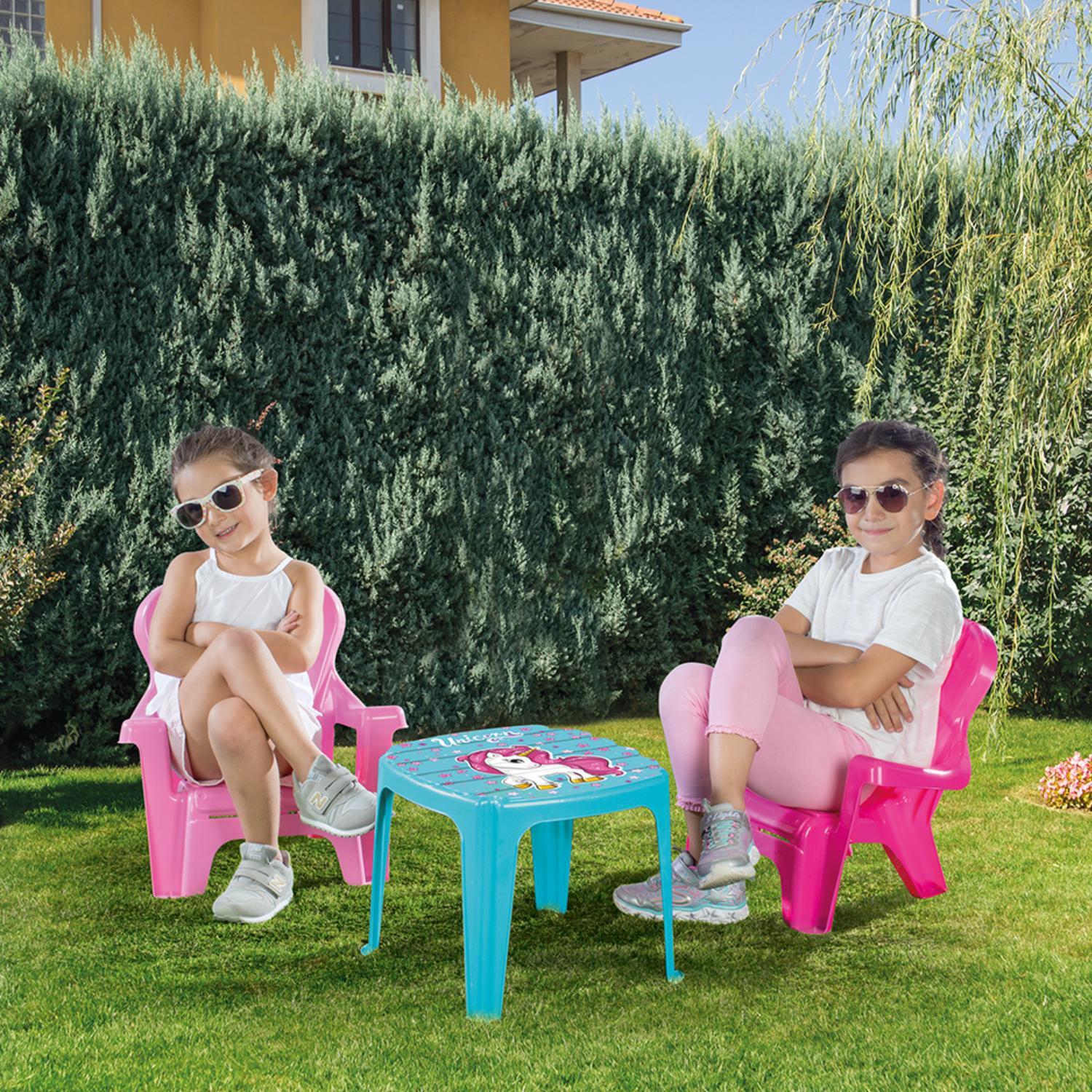 SET MESA UNICORNIO +2 SILLAS 45X35X45 DOLU - 2