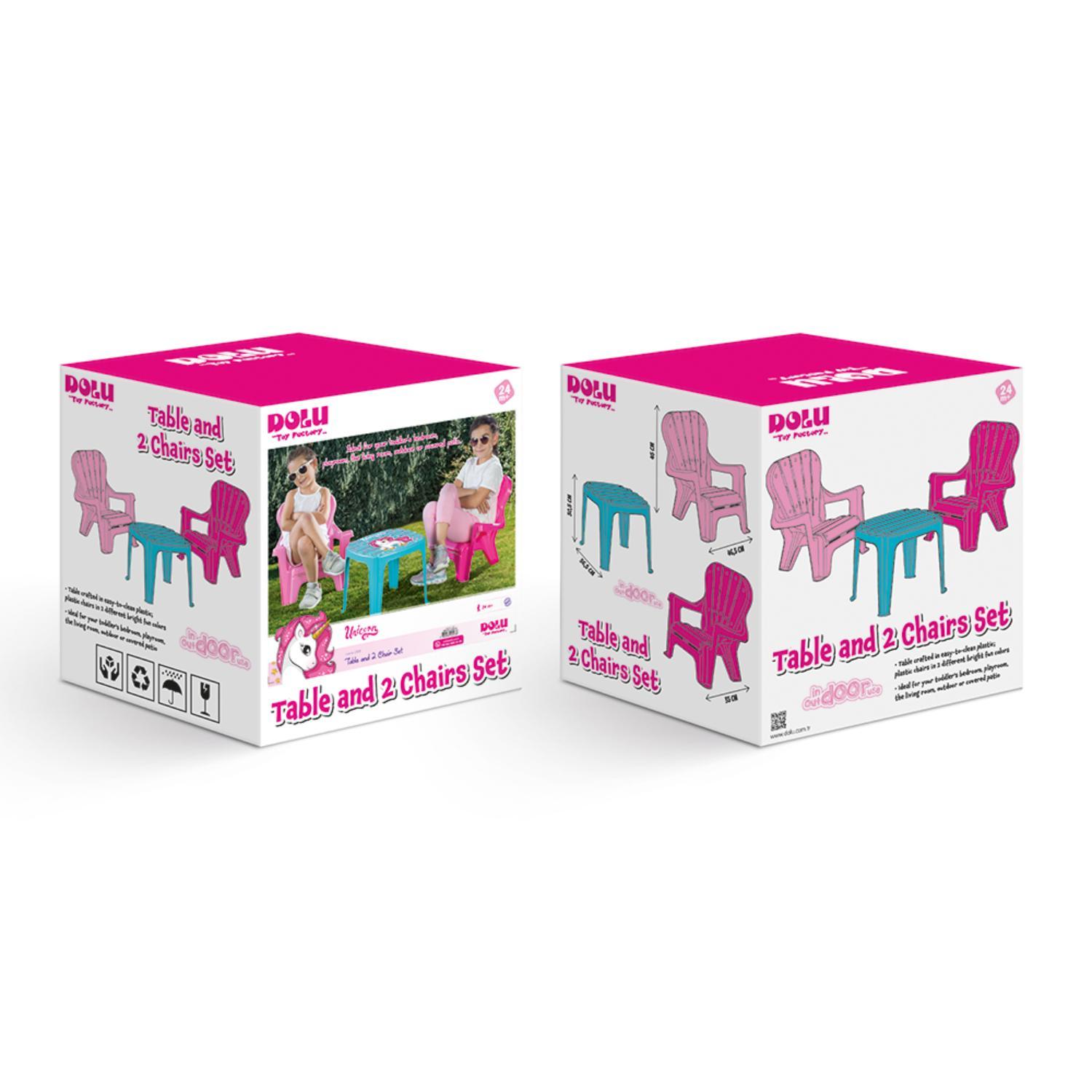 SET MESA UNICORNIO +2 SILLAS 45X35X45 DOLU - 3