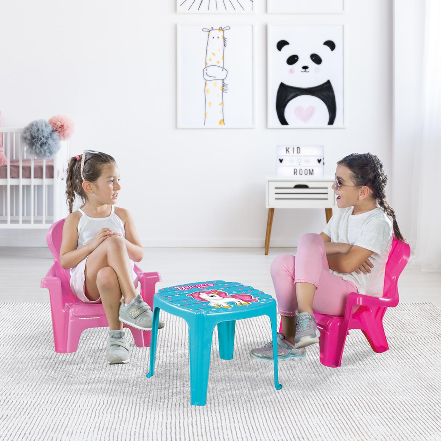 SET MESA UNICORNIO +2 SILLAS 45X35X45 DOLU - 4