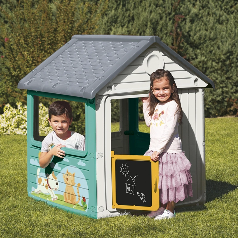 CASA DE JUEGO BLANCA CELESTE 125 X 100 X 104 CM DOLU - 2