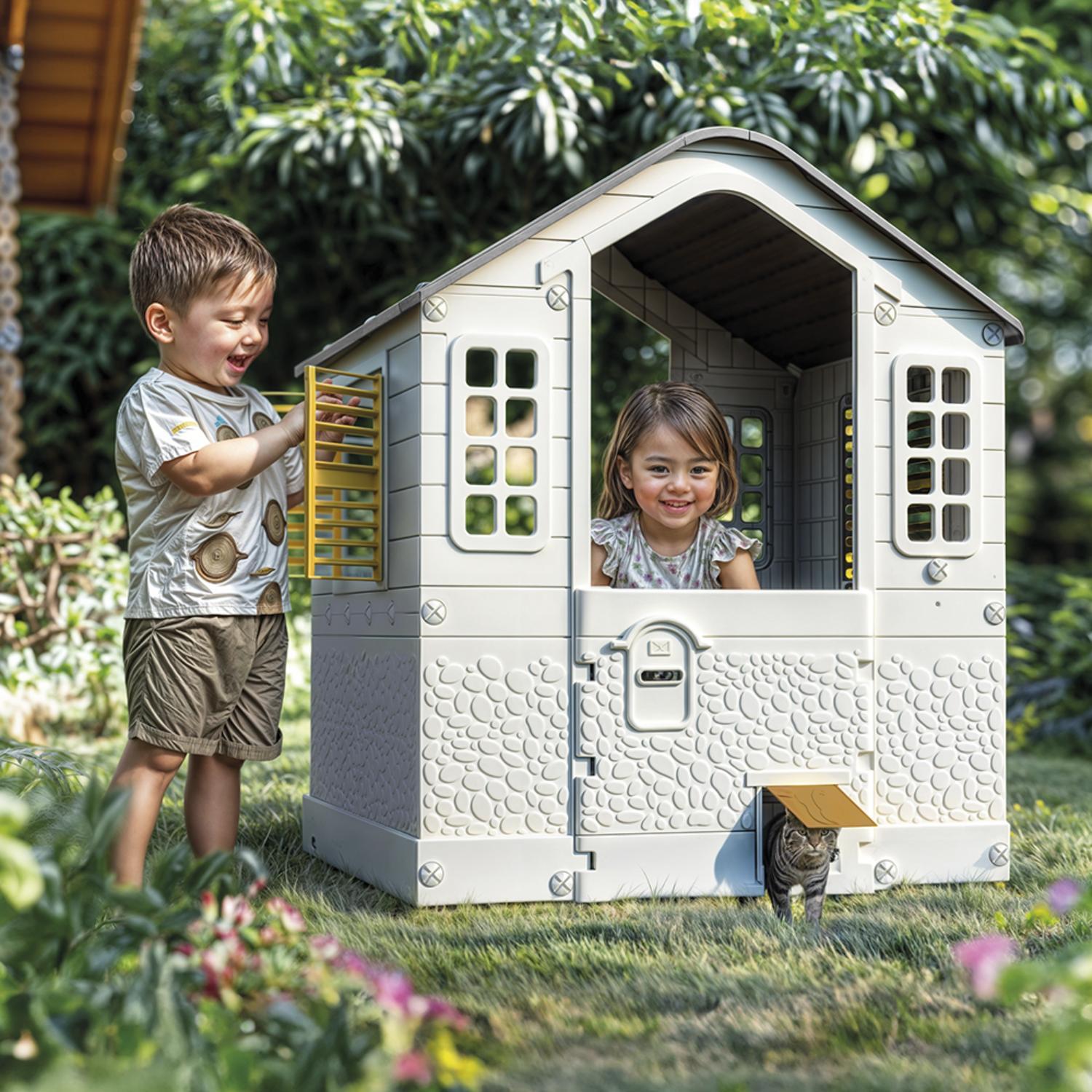 CASA DE JUEGO BLANCA GRIS 109 X 95 X 87.5 CM DOLU - 7
