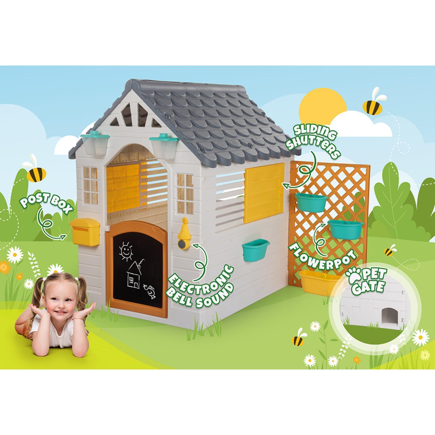 CASA DE JUEGO BLANCA GRIS CON VALLA 127 X140X107.5CM DOLU - 5