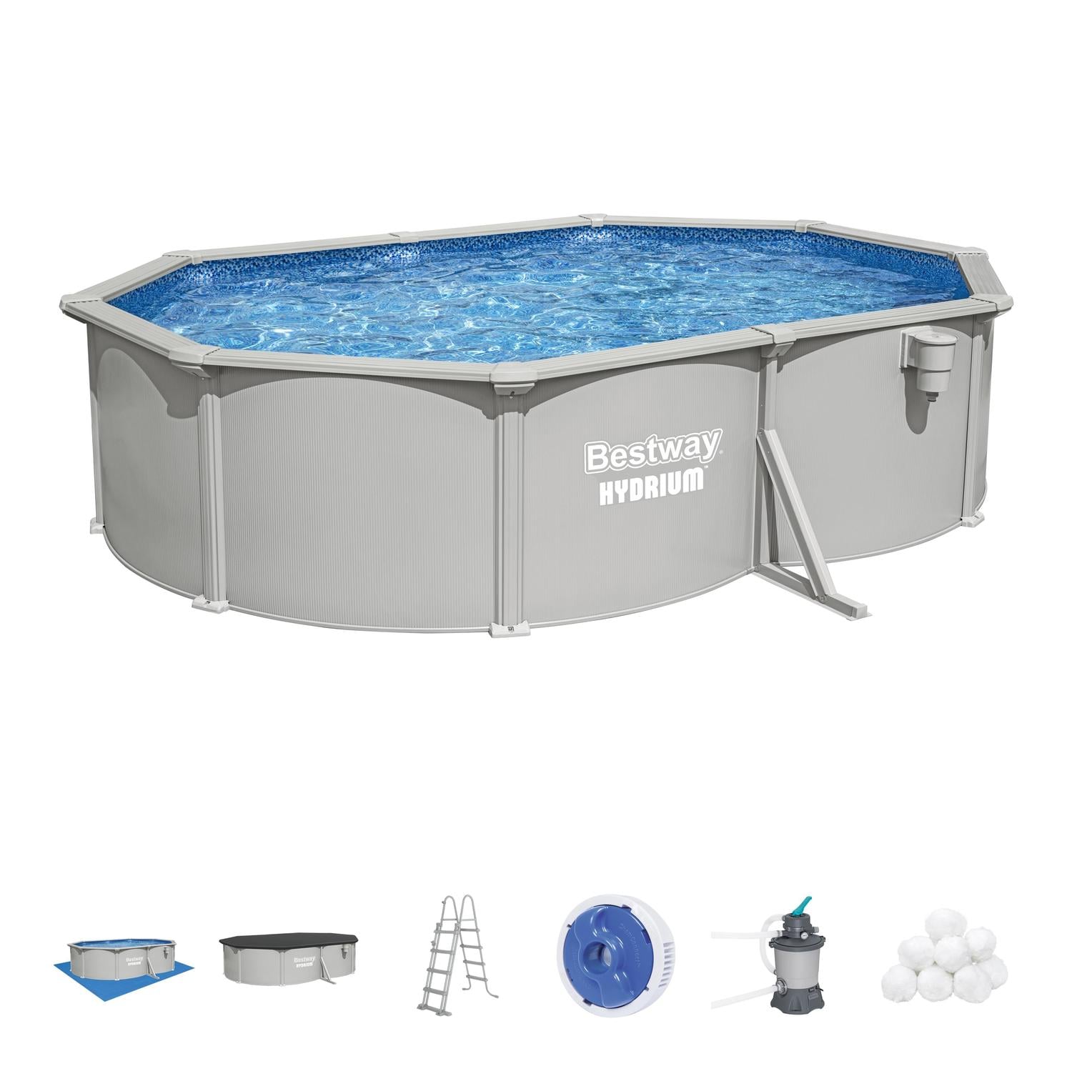 PISCINA BESTWAY OVALADA HYDRIUM FILTRO+ACCES 5.00X3.66X1.22M - 1