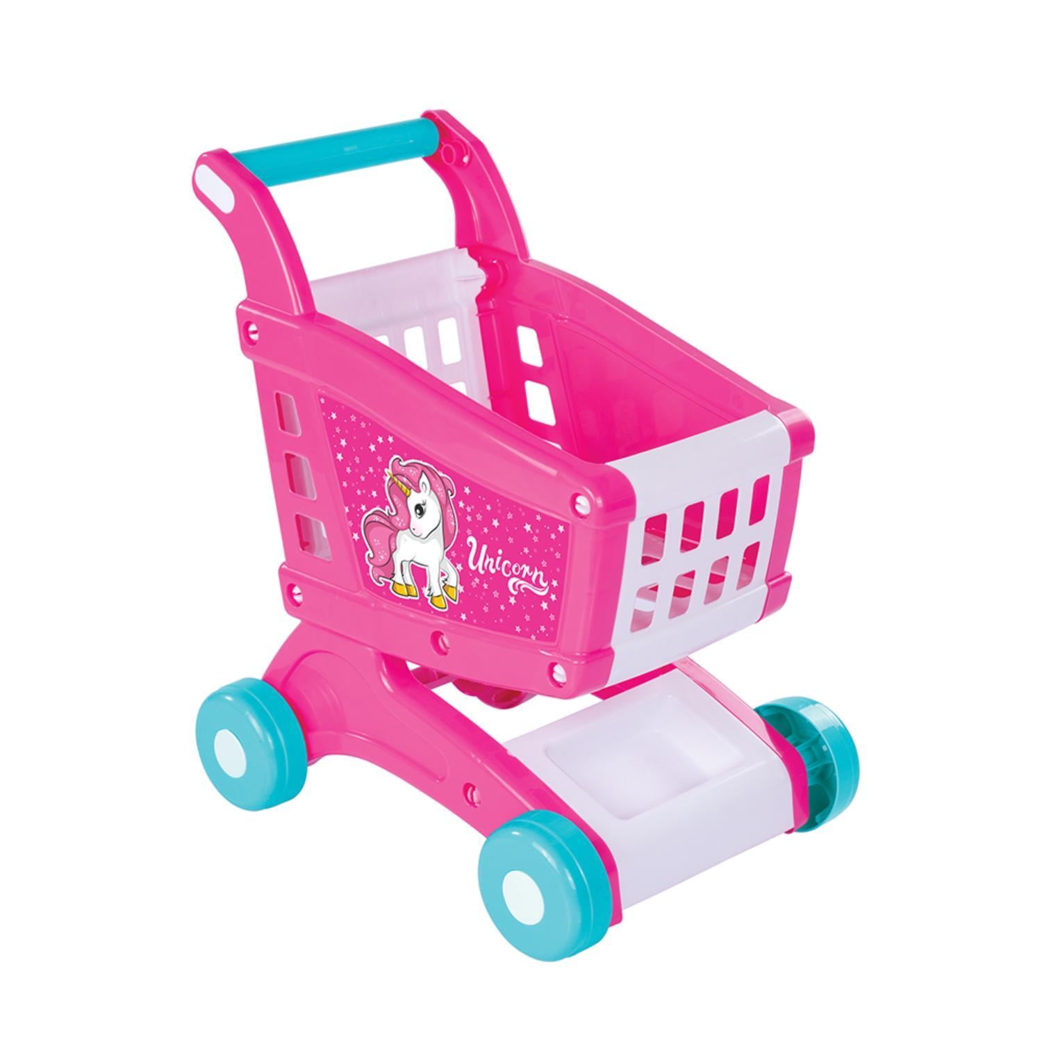CARRITO COMPRA SUPERMERCADO JUGUETE UNICORNIO 48X30X40CM - 1