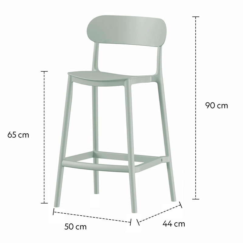 PISO TABURETE SILLA ALTA BAR COCINA OSLO 65CM GRIS VERDE - 4