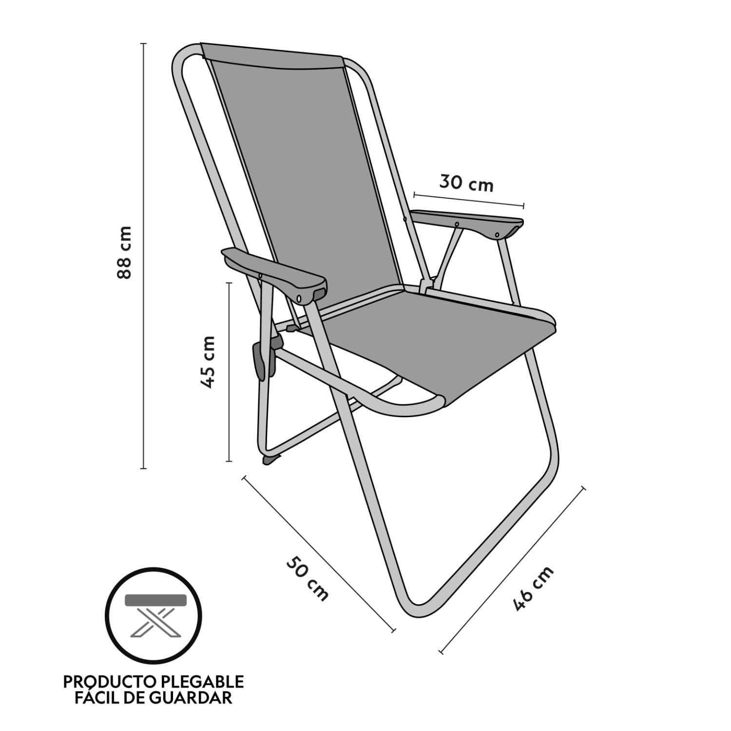 SILLA DE PLAYA BLUE BEACH AZUL 88X54X47CM NORTHPAK - 3