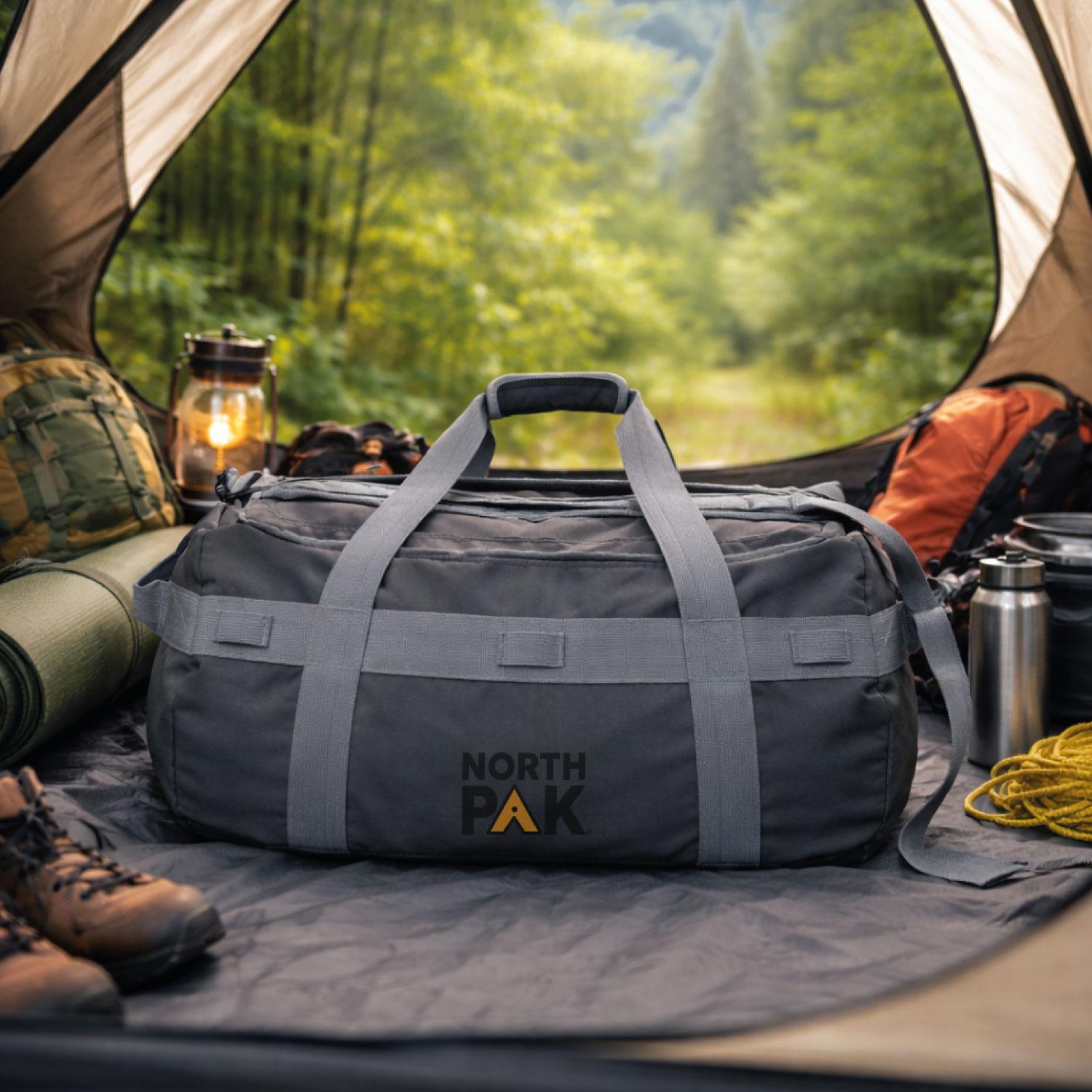 BOLSO MOCHILA VIAJE DUFFEL 50 L GRIS NORTH PAK - 5