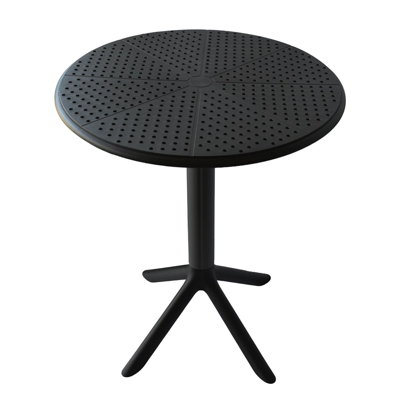 MESA COCINA TERRAZA JARDIN REDONDA ROSTAD 77X60X60CM NEGRA - 2