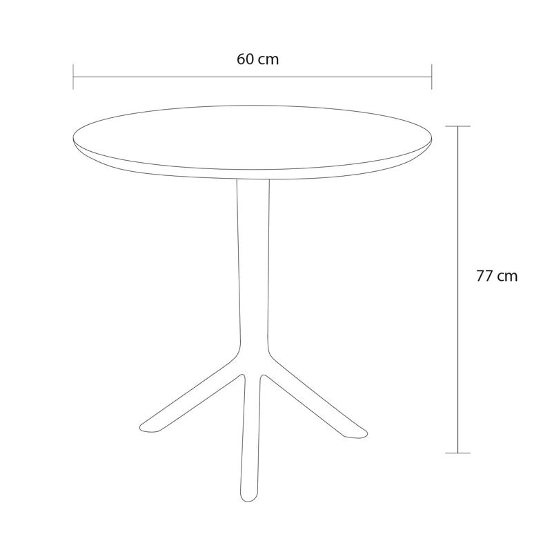 MESA COCINA TERRAZA JARDIN REDONDA ROSTAD 77X60X60CM NEGRA - 5