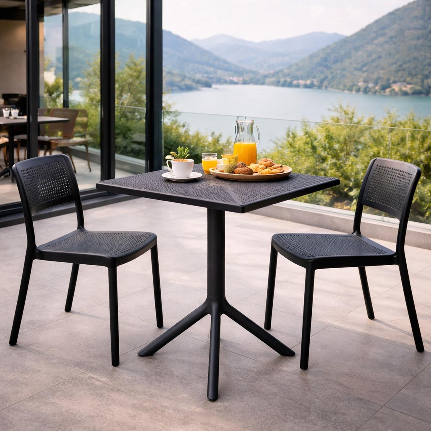 MESA COCINA TERRAZA JARDIN CUADRADA SANDER 76X60X60 GRIS - 4