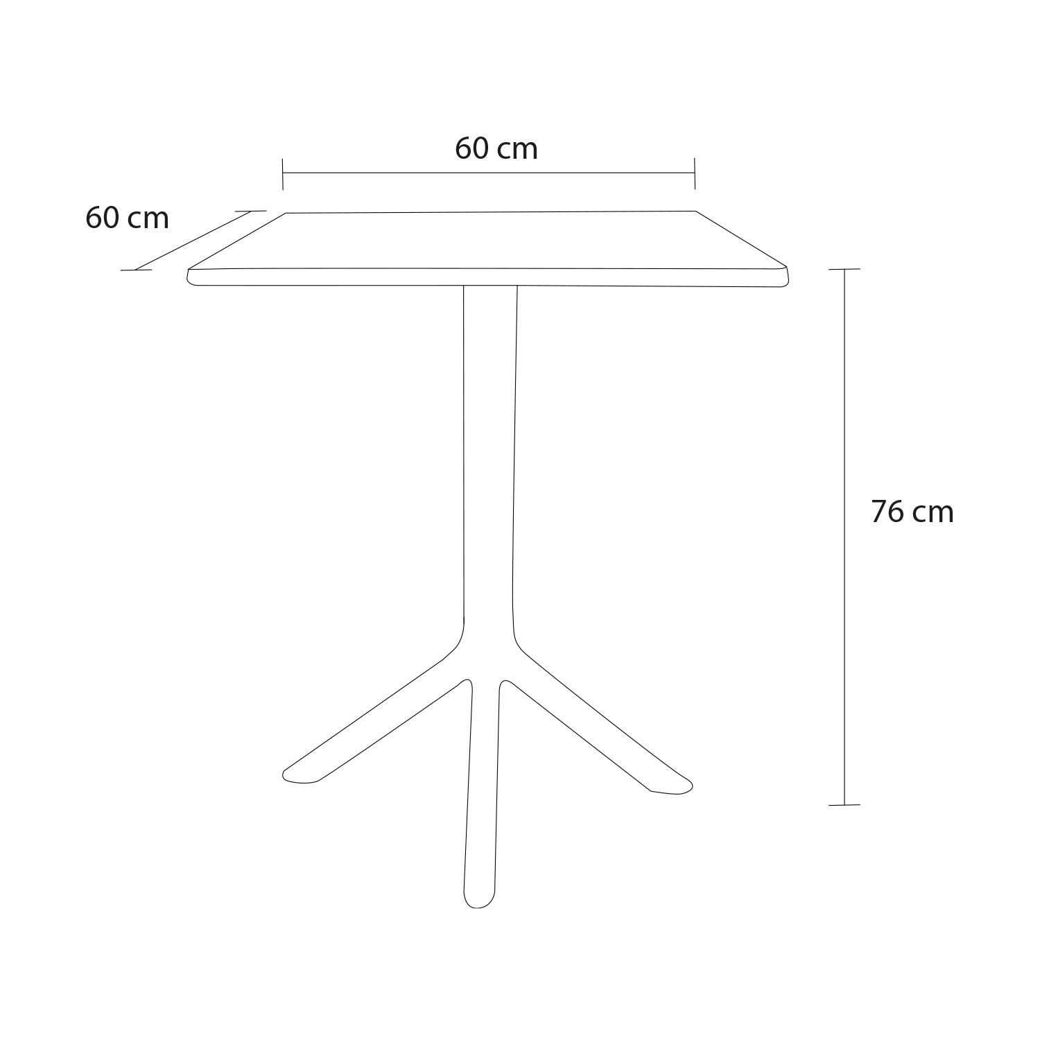 MESA COCINA TERRAZA JARDIN CUADRADA SANDER 76X60X60 GRIS - 6
