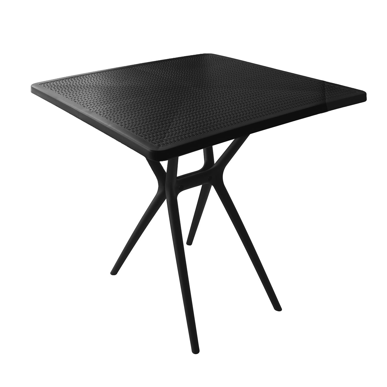 MESA COCINA TERRAZA JARDIN CUADRADA ELVAN 71X70X70 NEGRA - 2
