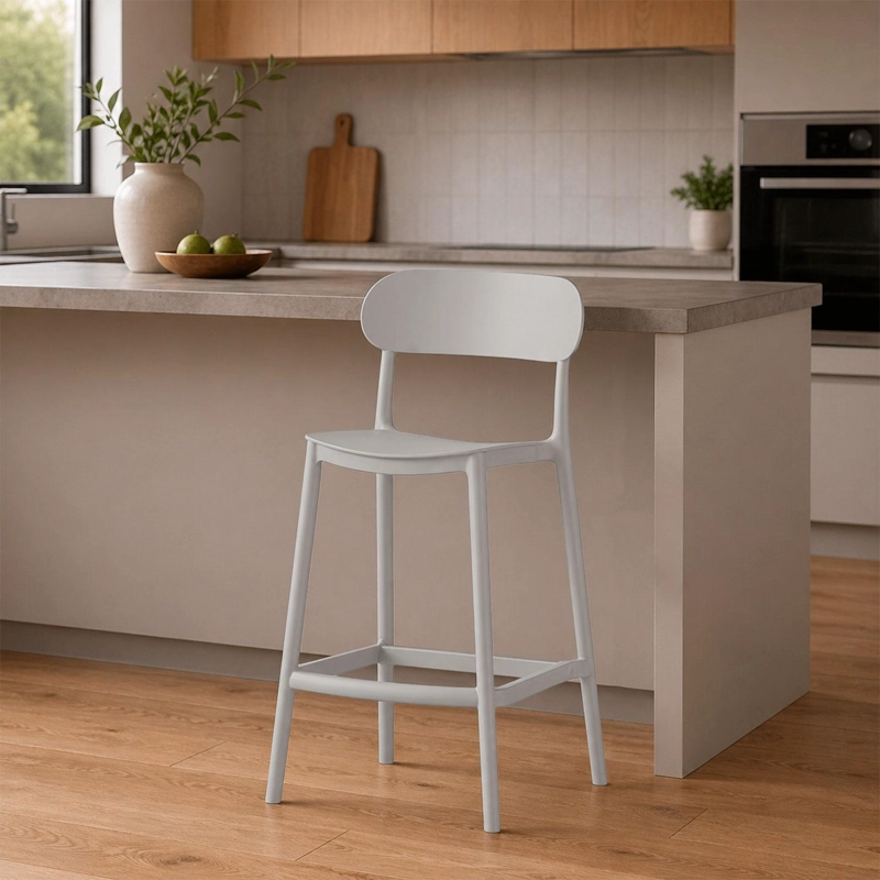 PISO TABURETE SILLA ALTA BAR COCINA OSLO 65CM GRIS - 2