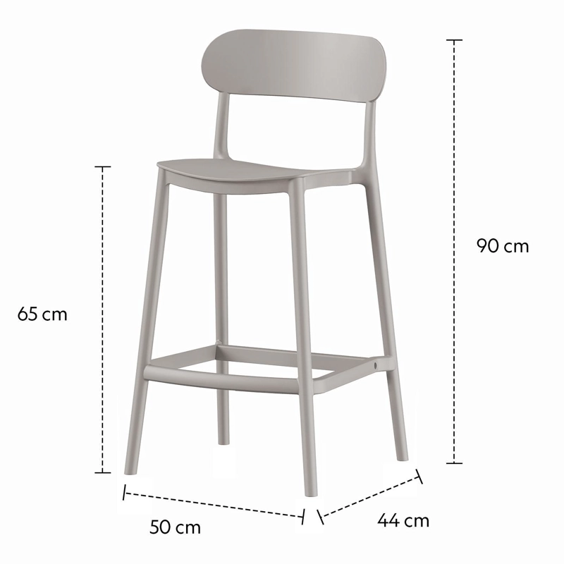 PISO TABURETE SILLA ALTA BAR COCINA OSLO 65CM GRIS - 4