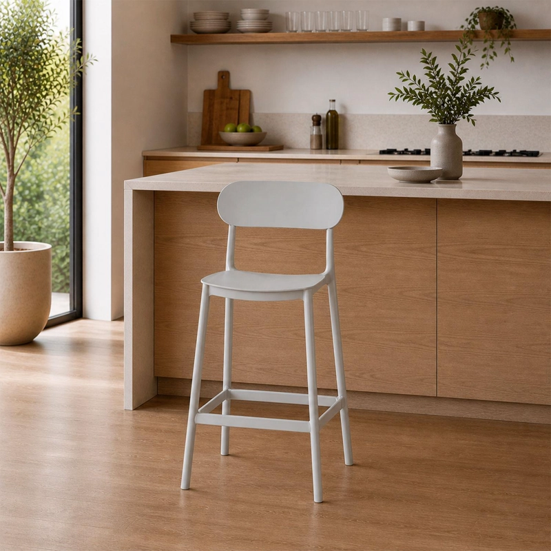 PISO TABURETE SILLA ALTA BAR COCINA OSLO 65CM GRIS CLARO - 2