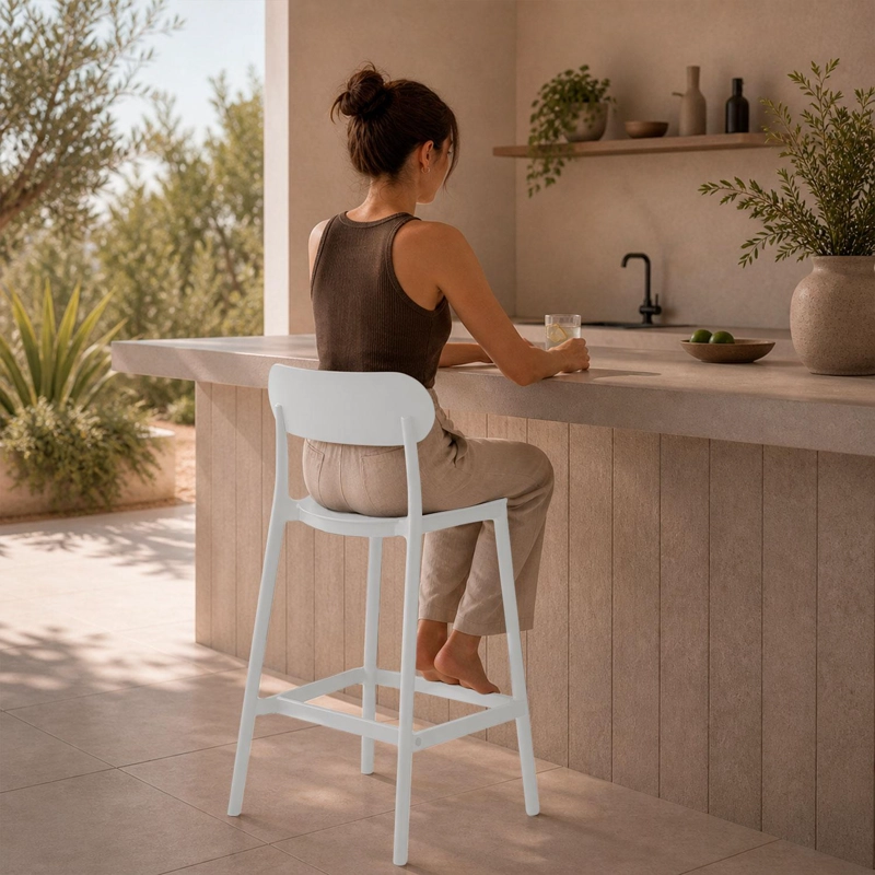 PISO TABURETE SILLA ALTA BAR COCINA OSLO 65CM GRIS CLARO - 7