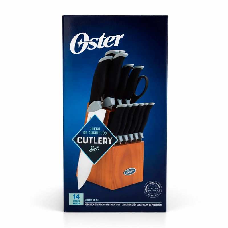 OSTER SET DE CUCHILLOS LINDBERGH ACERO 14 PIEZAS INOX NEGRO - 7