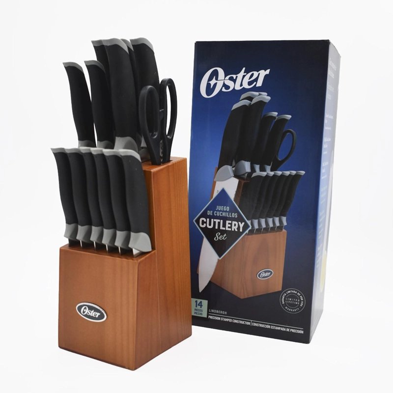 OSTER SET DE CUCHILLOS LINDBERGH ACERO 14 PIEZAS INOX NEGRO - 9