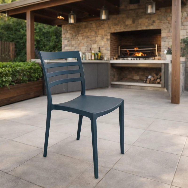 SILLA PLASTICO APILABLE DECO NYBRO AZULADO ESCANDINAVIA - 5