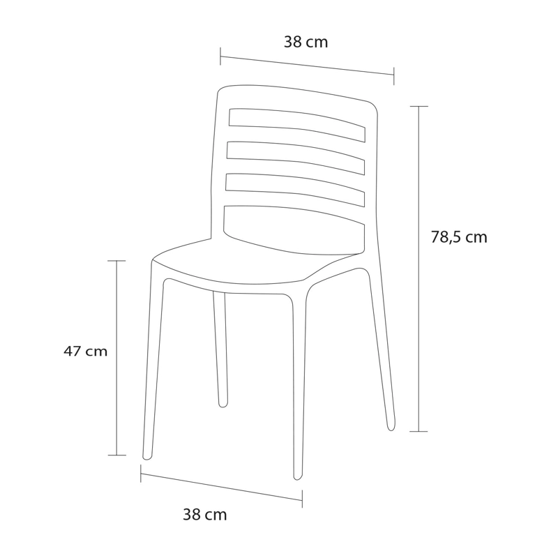 SILLA PLASTICO APILABLE DECO NYBRO AZULADO ESCANDINAVIA - 7