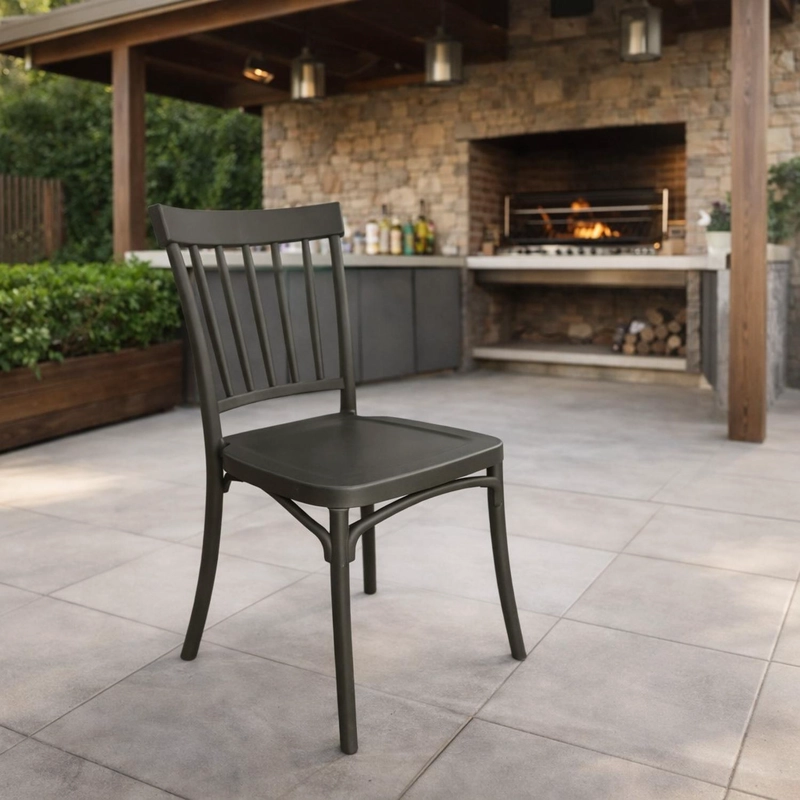 SILLA PLASTICO APILABLE DECO VIKEN GRIS ESCANDINAVIA - 6