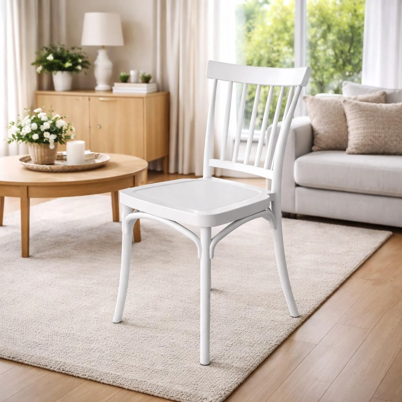 SILLA PLASTICO APILABLE DECO VIKEN BLANCA ESCANDINAVIA - 4