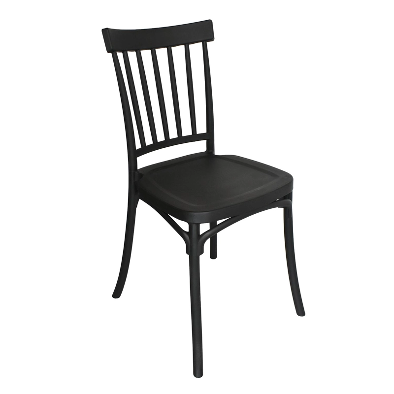 SILLA PLASTICO APILABLE DECO VIKEN NEGRA ESCANDINAVIA - 1
