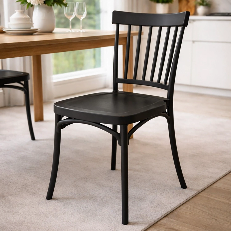 SILLA PLASTICO APILABLE DECO VIKEN NEGRA ESCANDINAVIA - 5