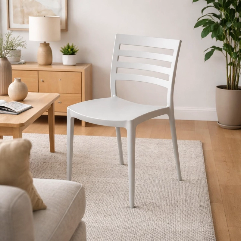SILLA PLASTICO APILABLE DECO NYBRO BLANCA ESCANDINAVIA - 5