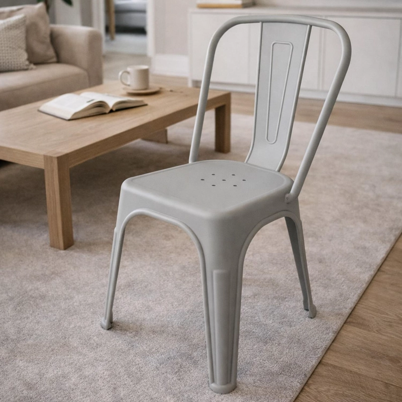 SILLA PLASTICO APILABLE DECO ASKA GRIS ESCANDINAVIA - 6