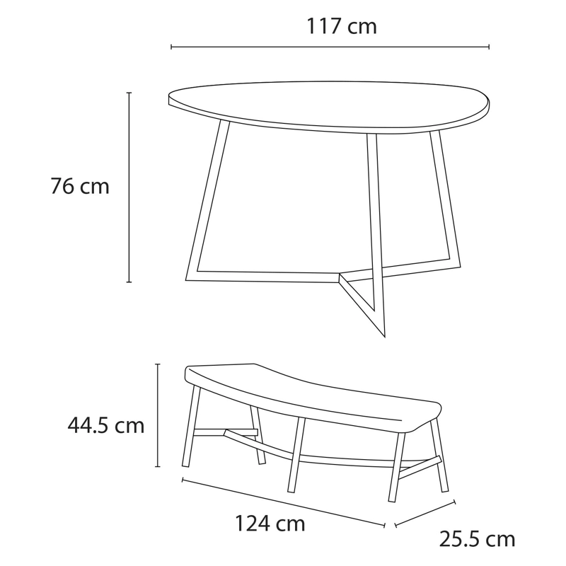 JUEGO COMEDOR TERRAZA 6 PERSONAS MESA 119X117CM BEIGE NORTHWEST - 3