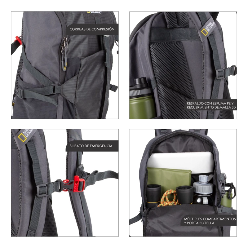MOCHILA OVERLAND GRIS 26 LITROS NATIONAL GEOGRAPHIC - 2