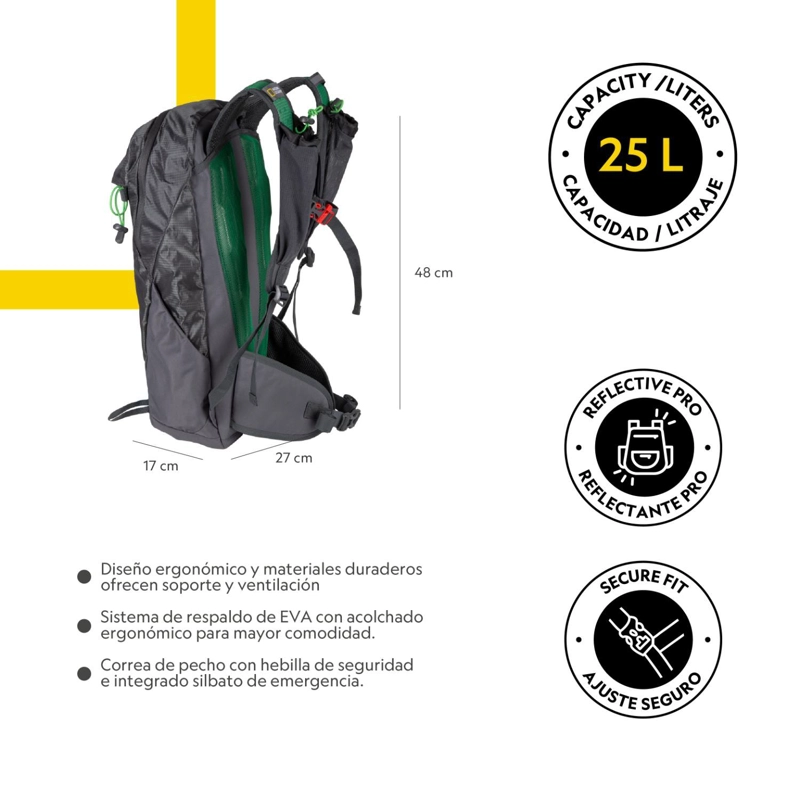 MOCHILA TARANAKI GRIS 25 LITROS NATIONAL GEOGRAPHIC - 3