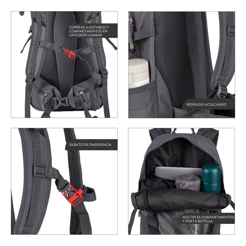 MOCHILA CROSS RIVER GRIS 30 LITROS NATIONAL GEOGRAPHIC - 2