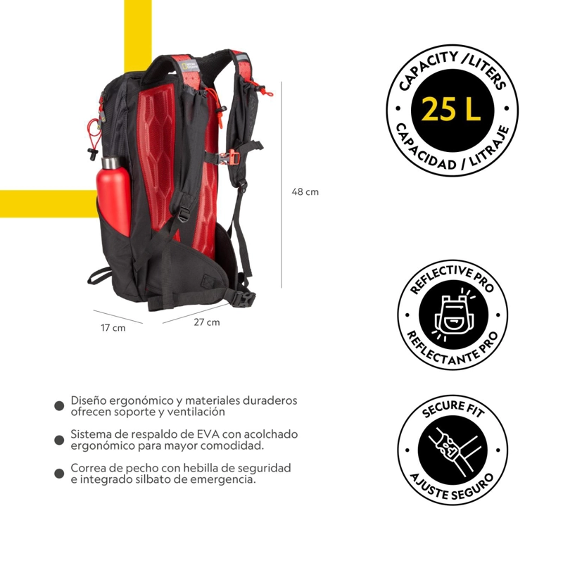 MOCHILA TARANAKI NEGRO 25 LITROS NATIONAL GEOGRAPHIC - 3