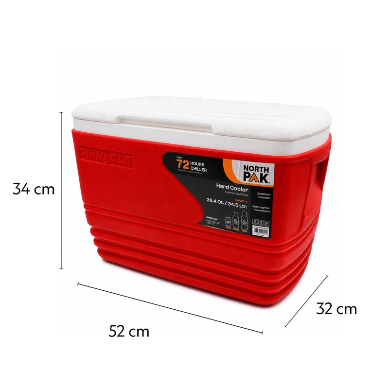 COOLER NEVERA PORTATIL ESKIMO 34.5 LITROS ROJO NORTHPAK - 3