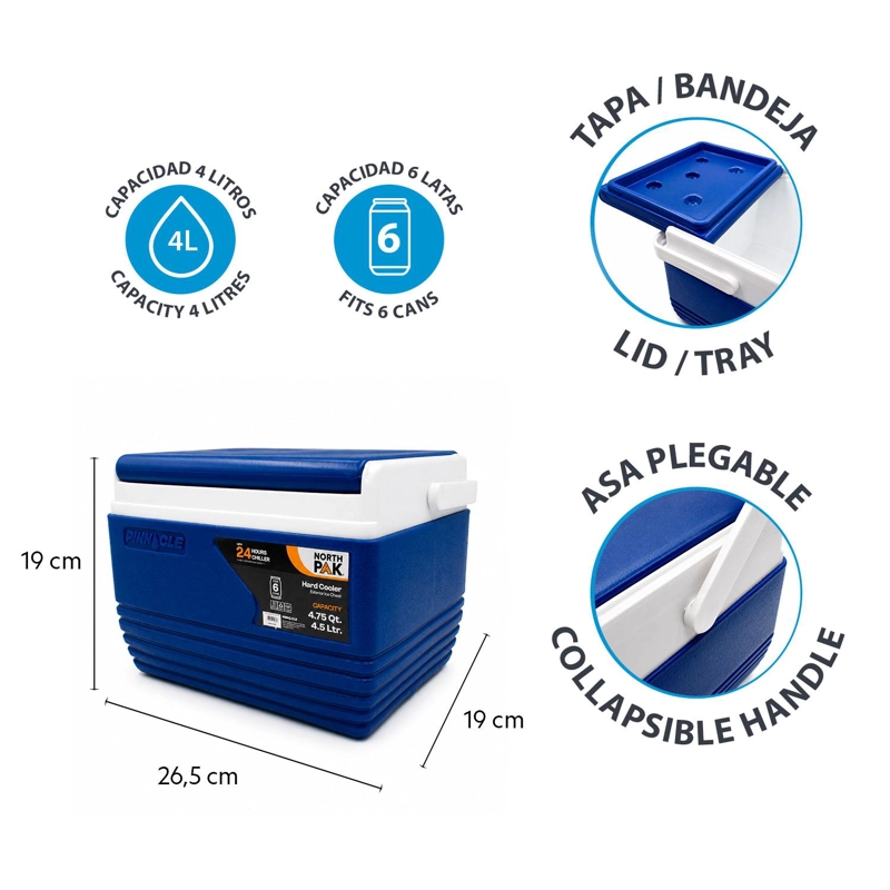 COMBO SET COOLER 3 PIEZAS 34L + 4.5L + 1L AZUL NORTHPAK - 6