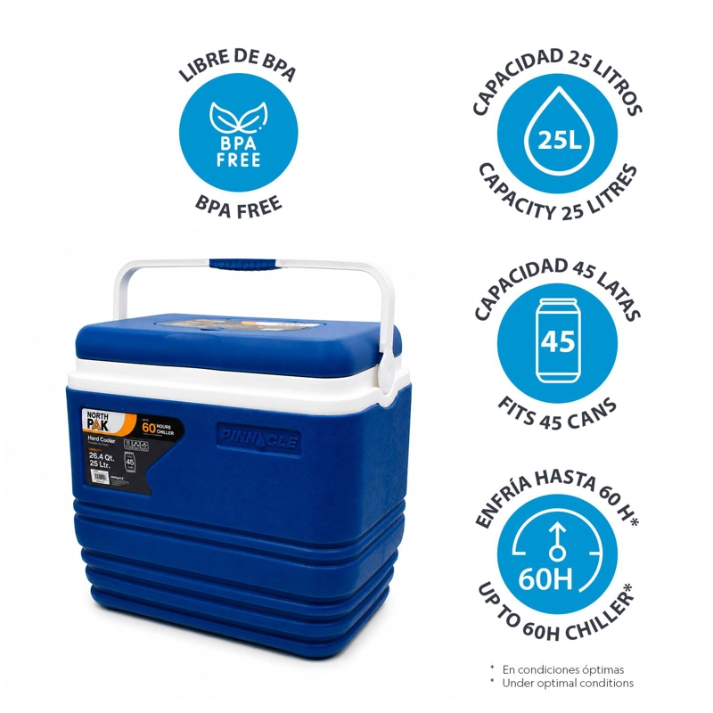 COOLER NEVERA PORTATIL PRIMERO 25 LITROS AZUL NORTHPAK - 5