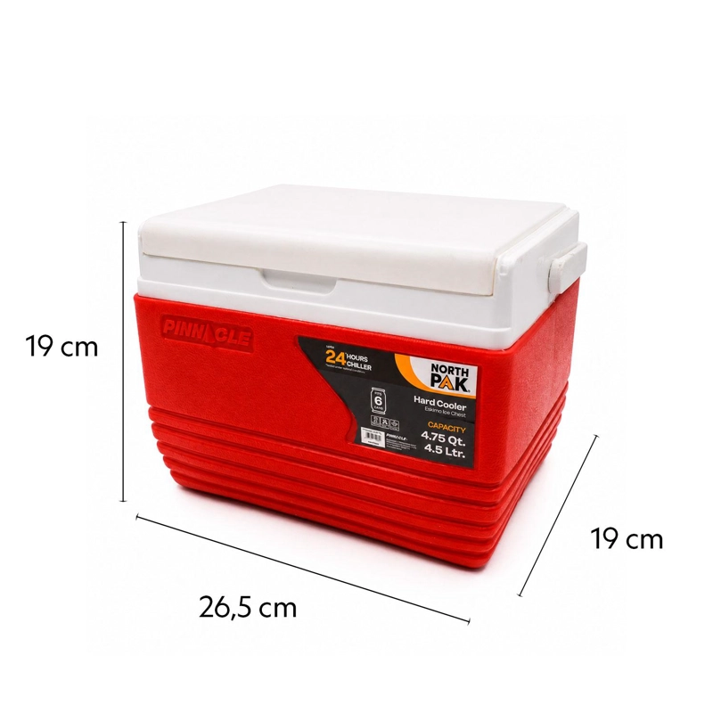 COOLER NEVERA PORTATIL ESKIMO 4.5 LITROS ROJO NORTHPAK - 3